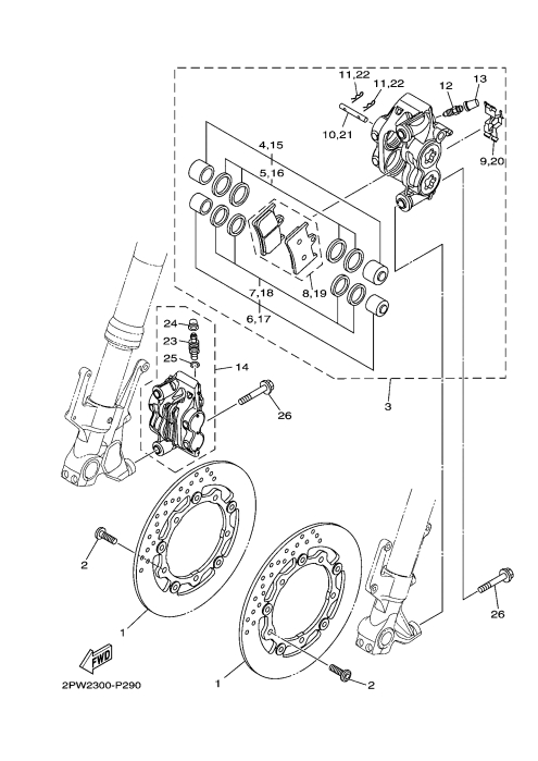 29 FRONT BRAKE CALIPER