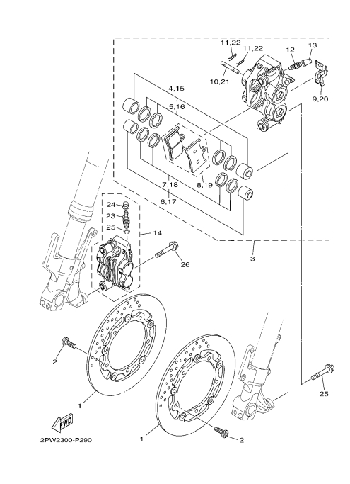 29 FRONT BRAKECALIPER