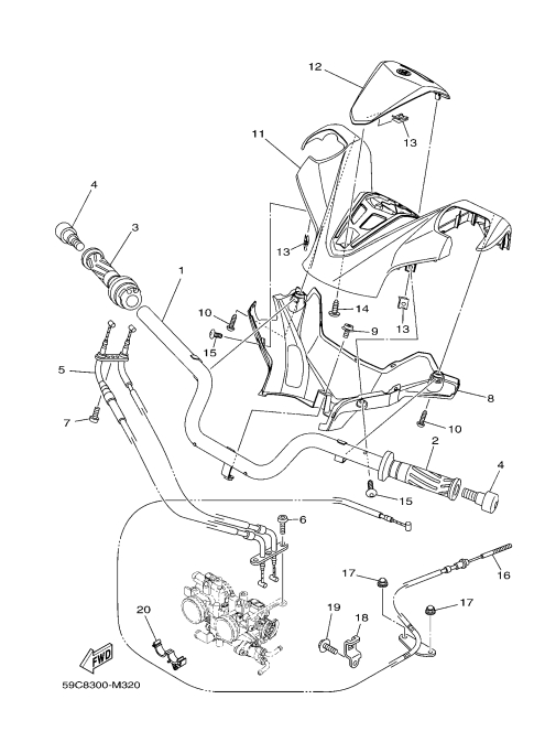 32 STEERING HANDLE & CABLE