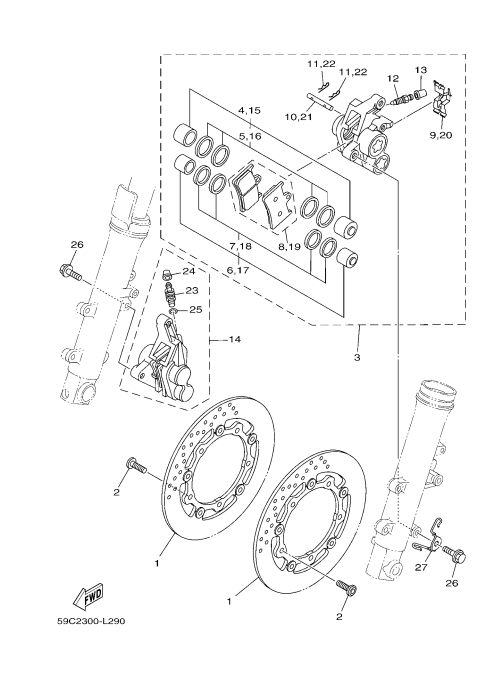 29 FRONT BRAKE CALIPER